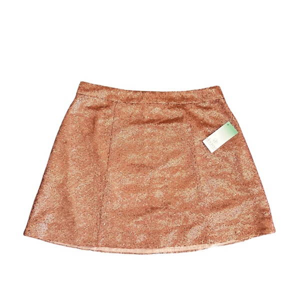 Decree Dresses & Skirts - Decree Womens Bronze Sequins Skater A Line Mini Skirt Lined Size M NWT‎